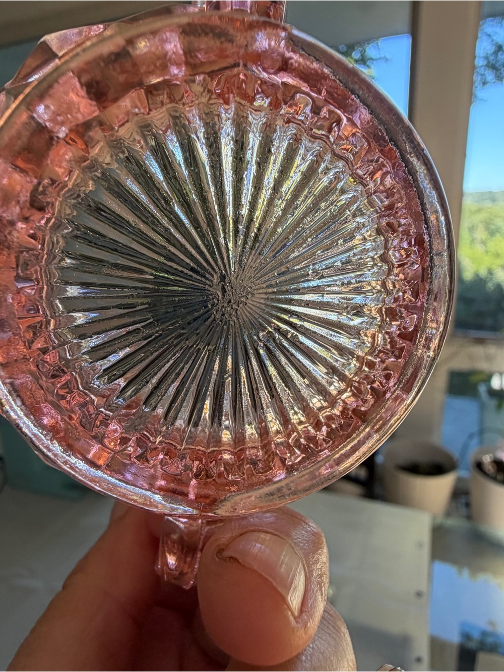 Pink Pressed Glass Decorative Dish - Unbranded